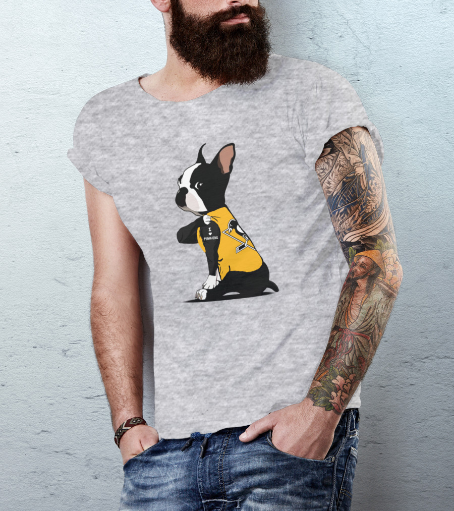 Pittsburgh Penguins Bulldog Hockey Fan Love T-Shirt