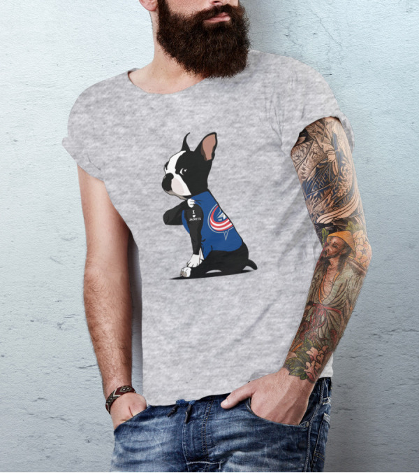 Columbus Blue Jackets Bulldog I Love Jackets T-Shirt