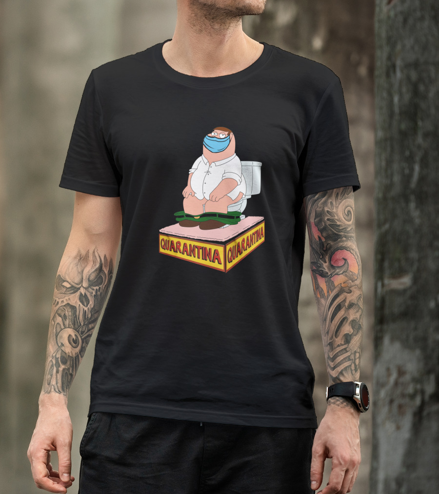 Peter Griffin Quarantina Mask Toilet T-Shirt