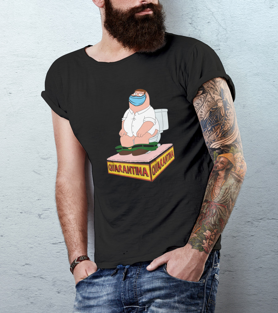 Peter Griffin Quarantina Mask Toilet T-Shirt
