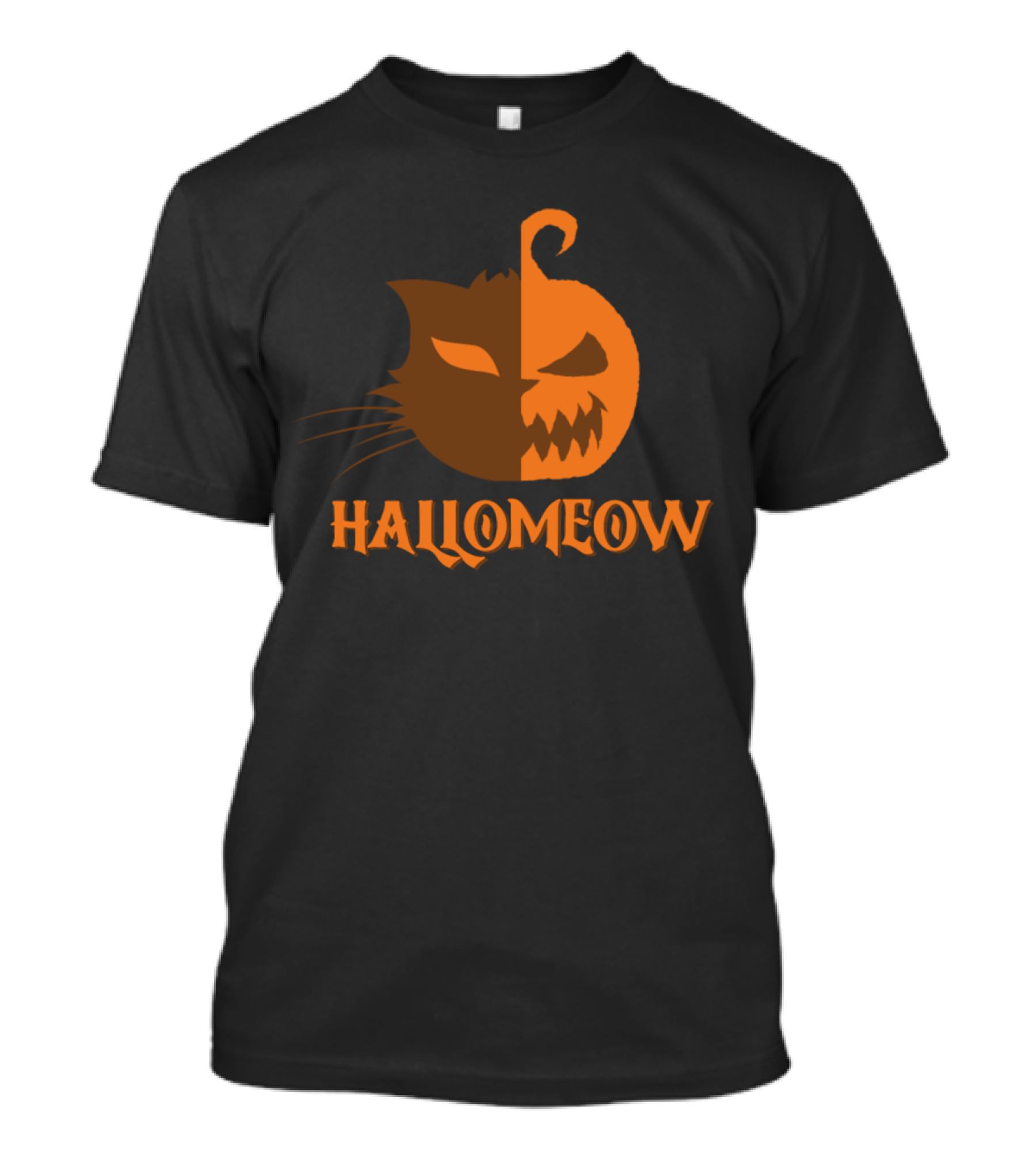 Hallomeow Cat Pumpkin Eyes T-Shirt