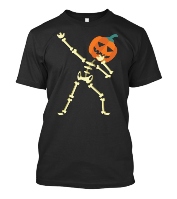 Halloween Pumpkin Skeleton Dabbing Jack O' Lantern T-Shirt