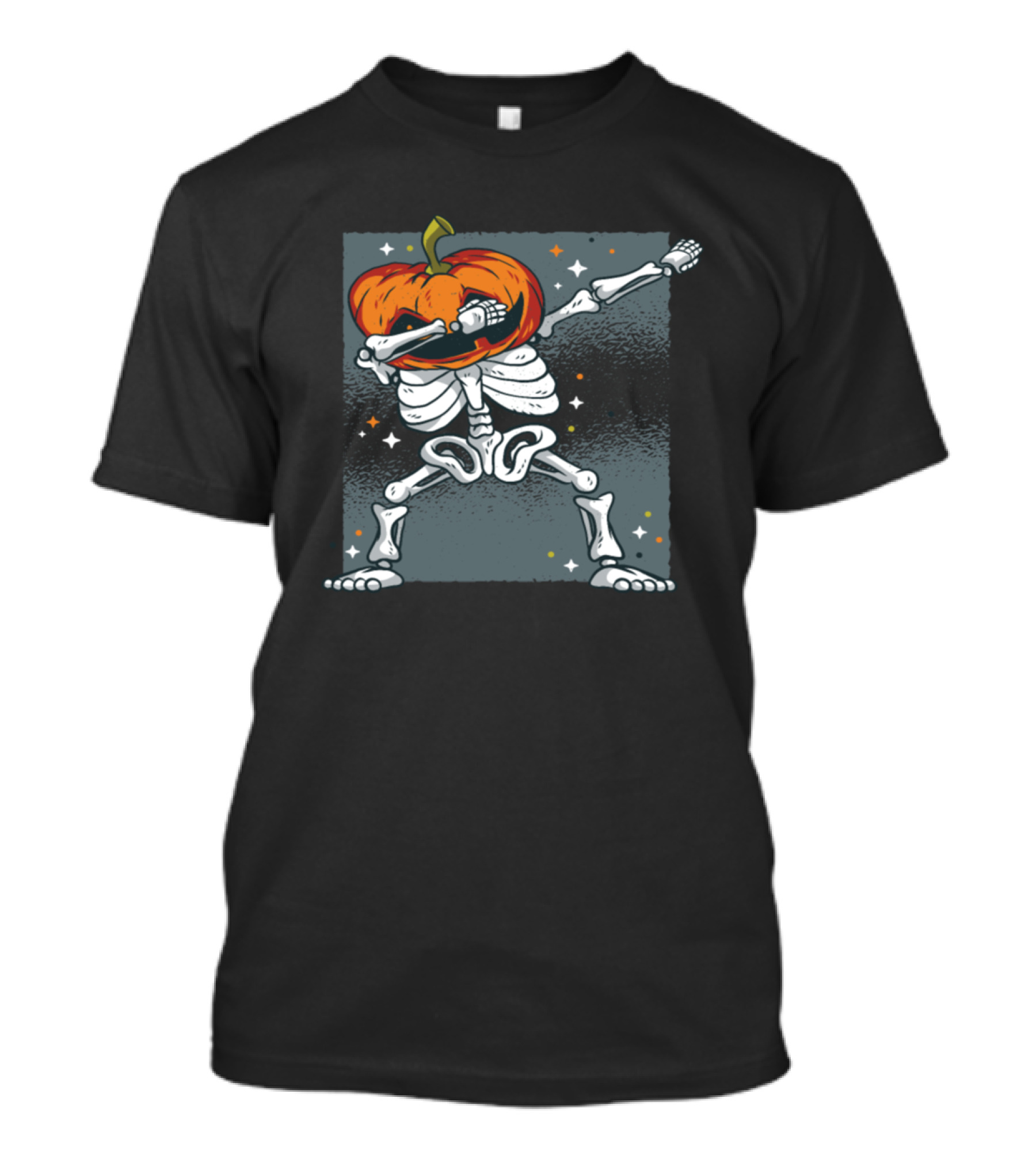 Cool Dabbing Skeleton Pumpkin Head T-Shirt