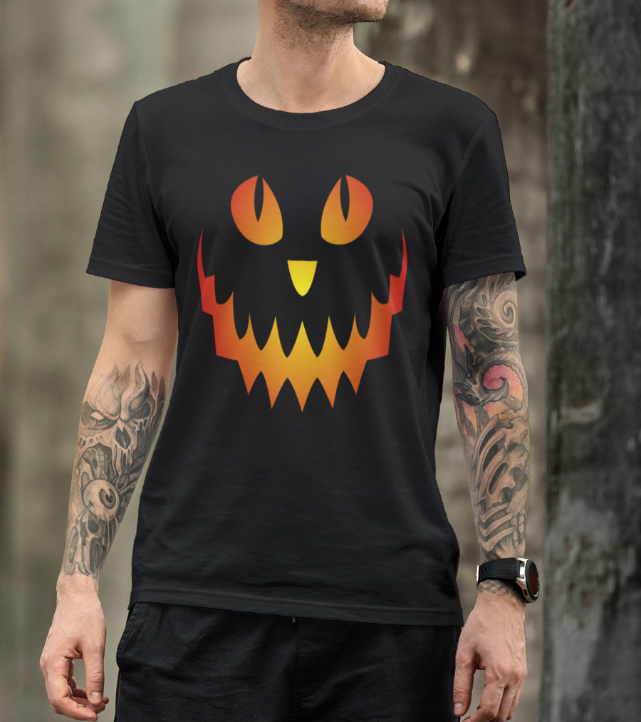 Halloween Pumpkin Grin Face T-Shirt
