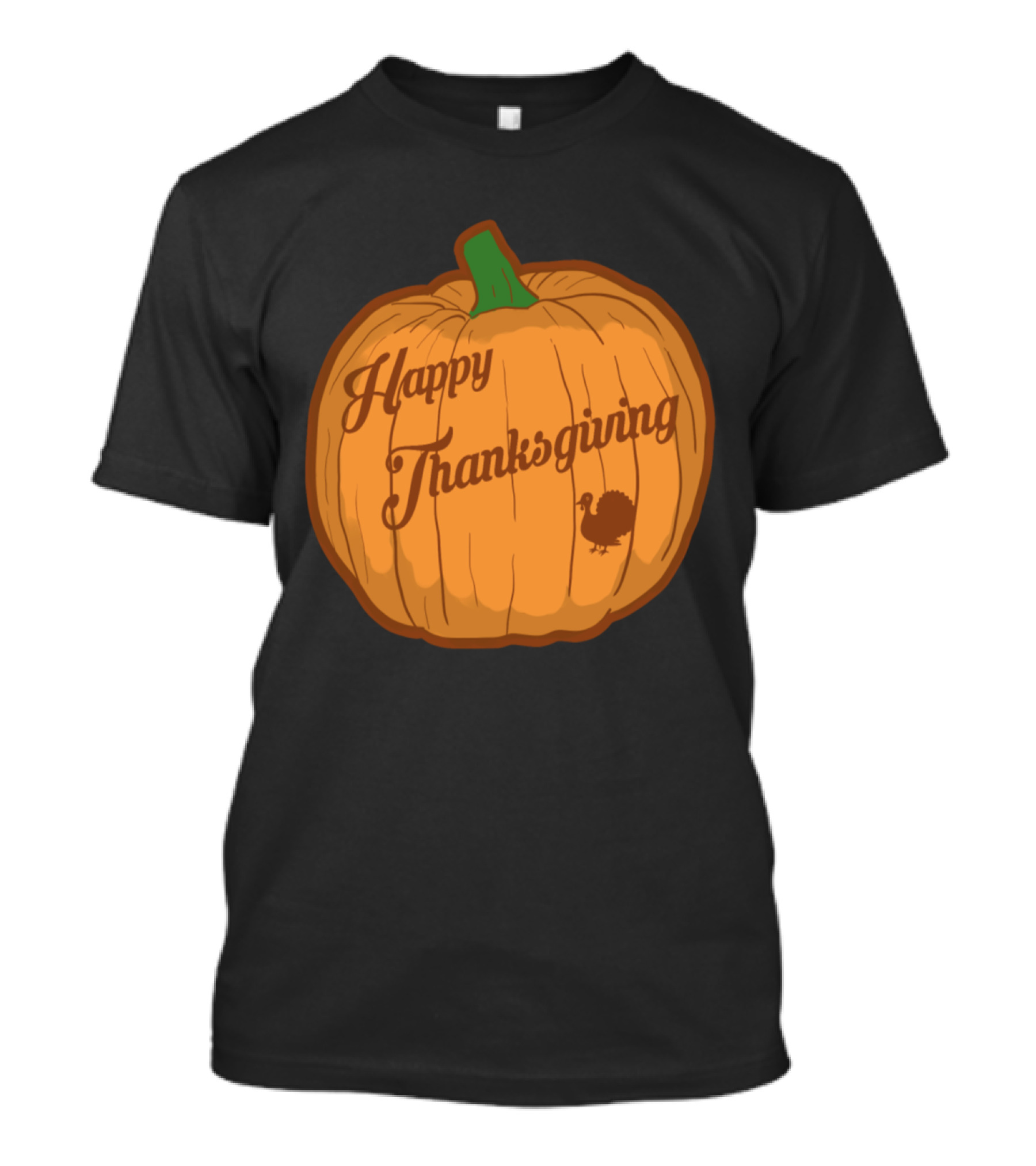 Happy Thanksgiving Pumpkin With Turkey T-Shirt