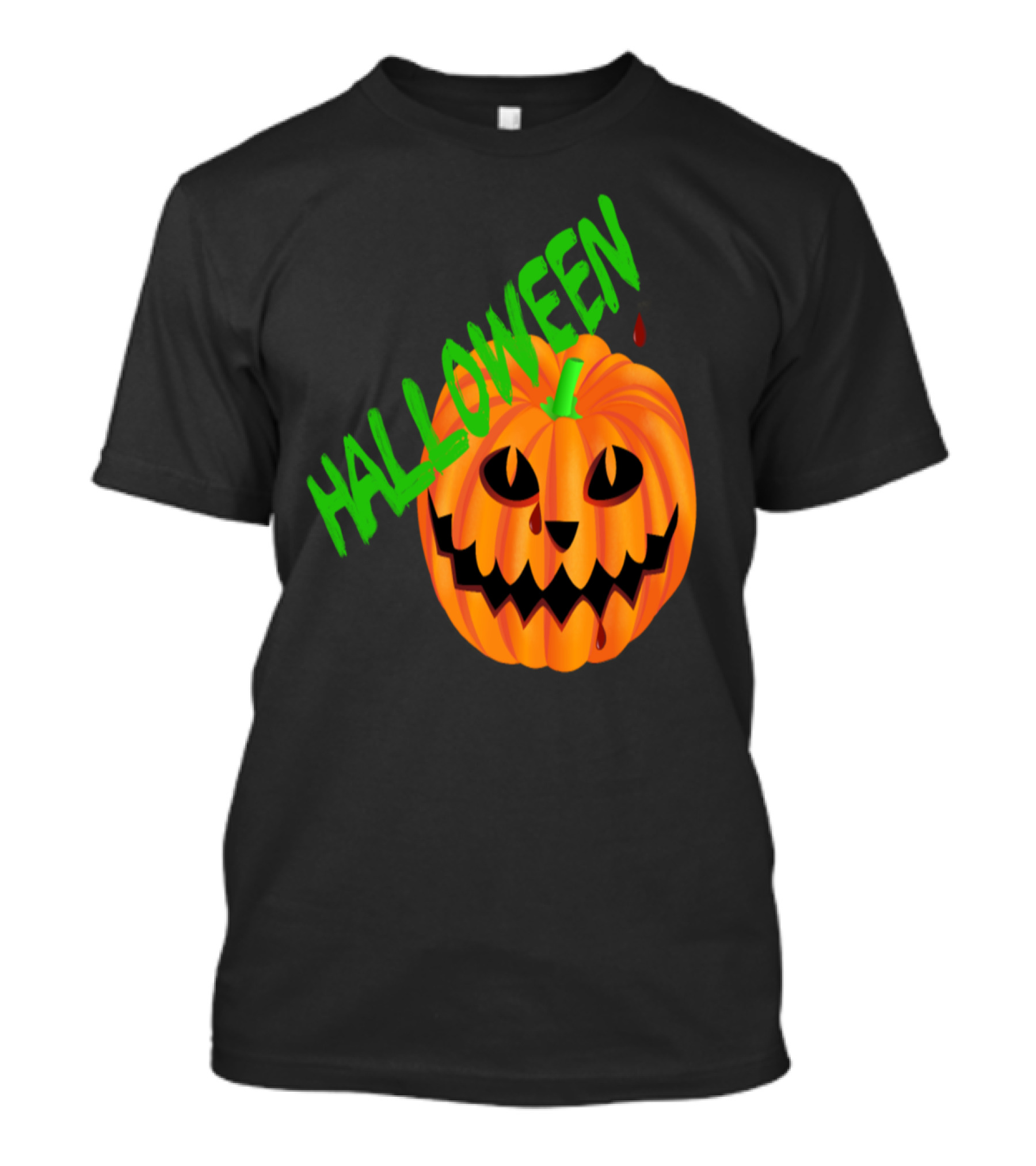 Halloween Pumpkin Cheshire Cat Face T-Shirt
