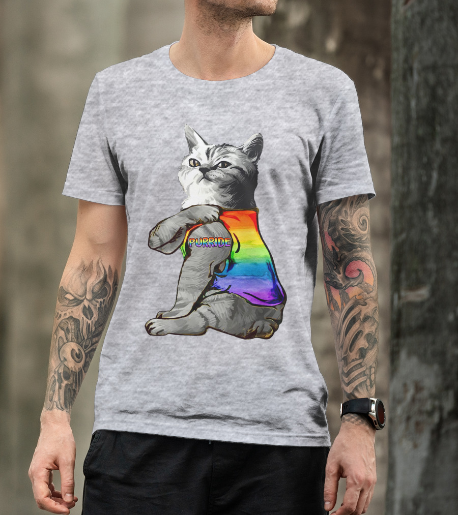 Purride Cat In Rainbow Colors T-Shirt