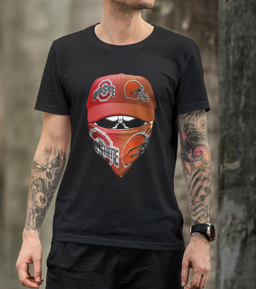 Ohio State Buckeye Browns Fan Gear Hat And Bandana Combo T-Shirt