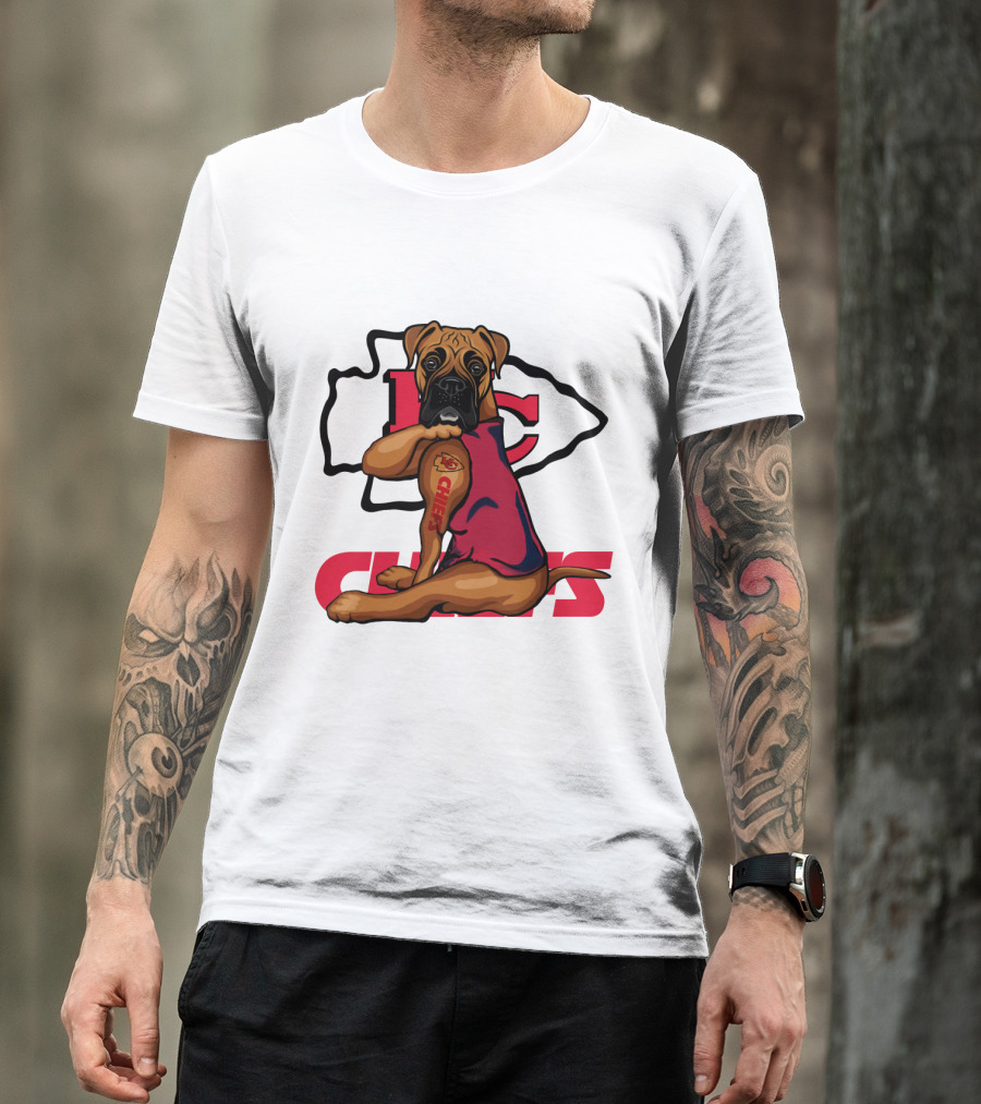 Kc Chiefs Boxer Tattoo Nfl Fan Dog T-Shirt