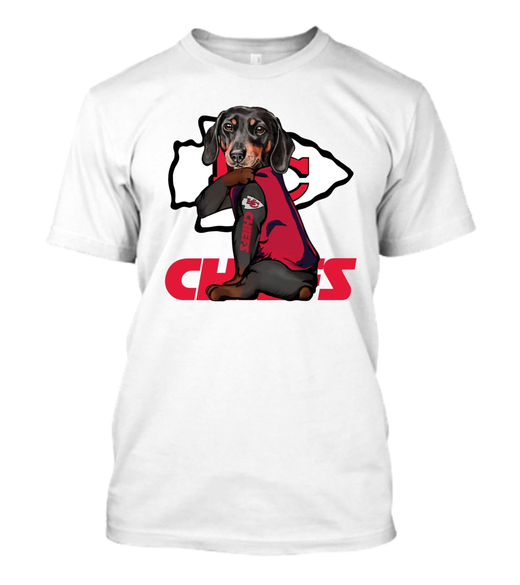 Chiefs Dachshunds Nfl Kansas City Fan Poised Mascot T-Shirt