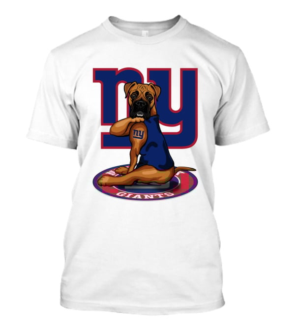 NY Giants Boxer Dog T-Shirt