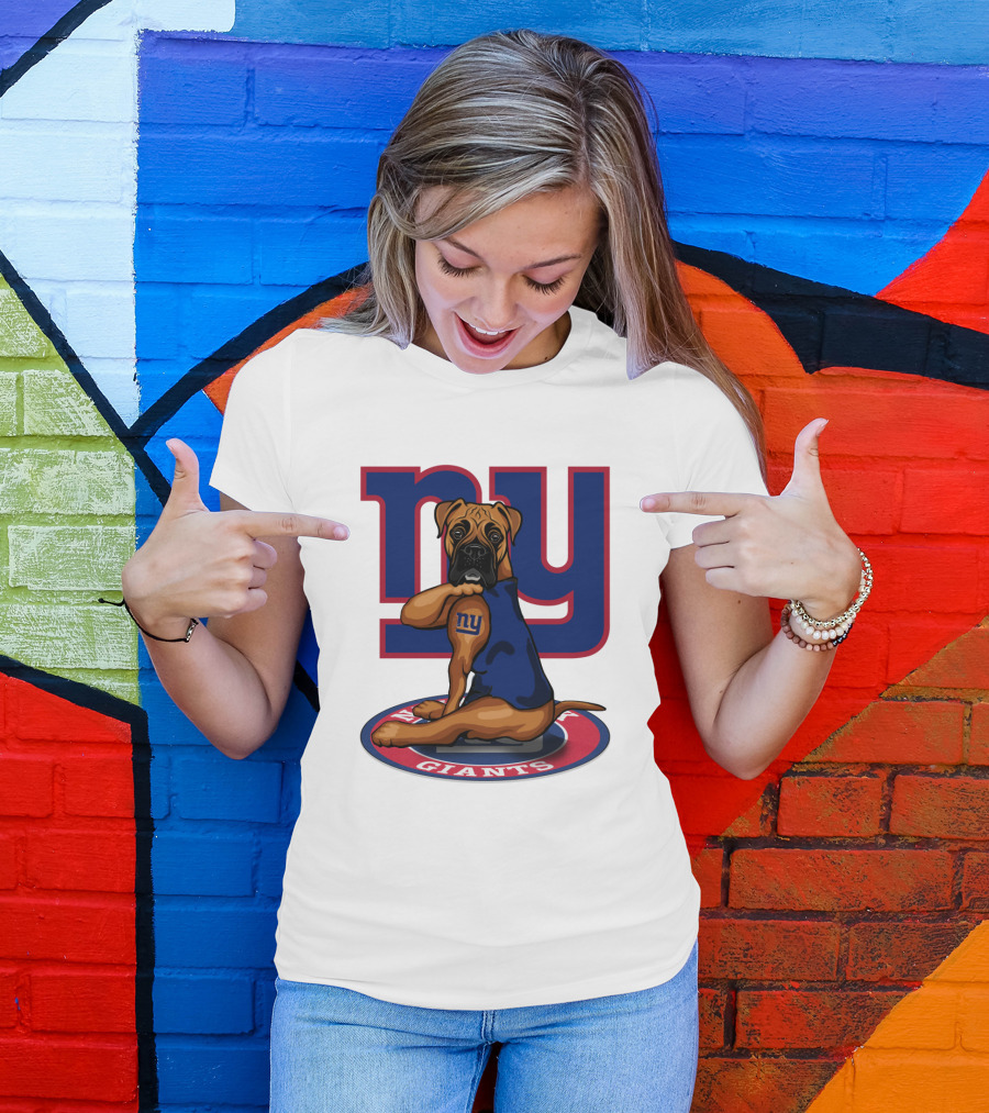 NY Giants Boxer Dog T-Shirt