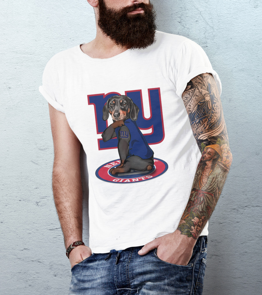 New York Giants Dachshunds NFL Team T-Shirt