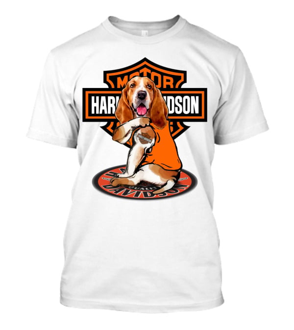 Harley Davidson Basset Hound Motor T-Shirt
