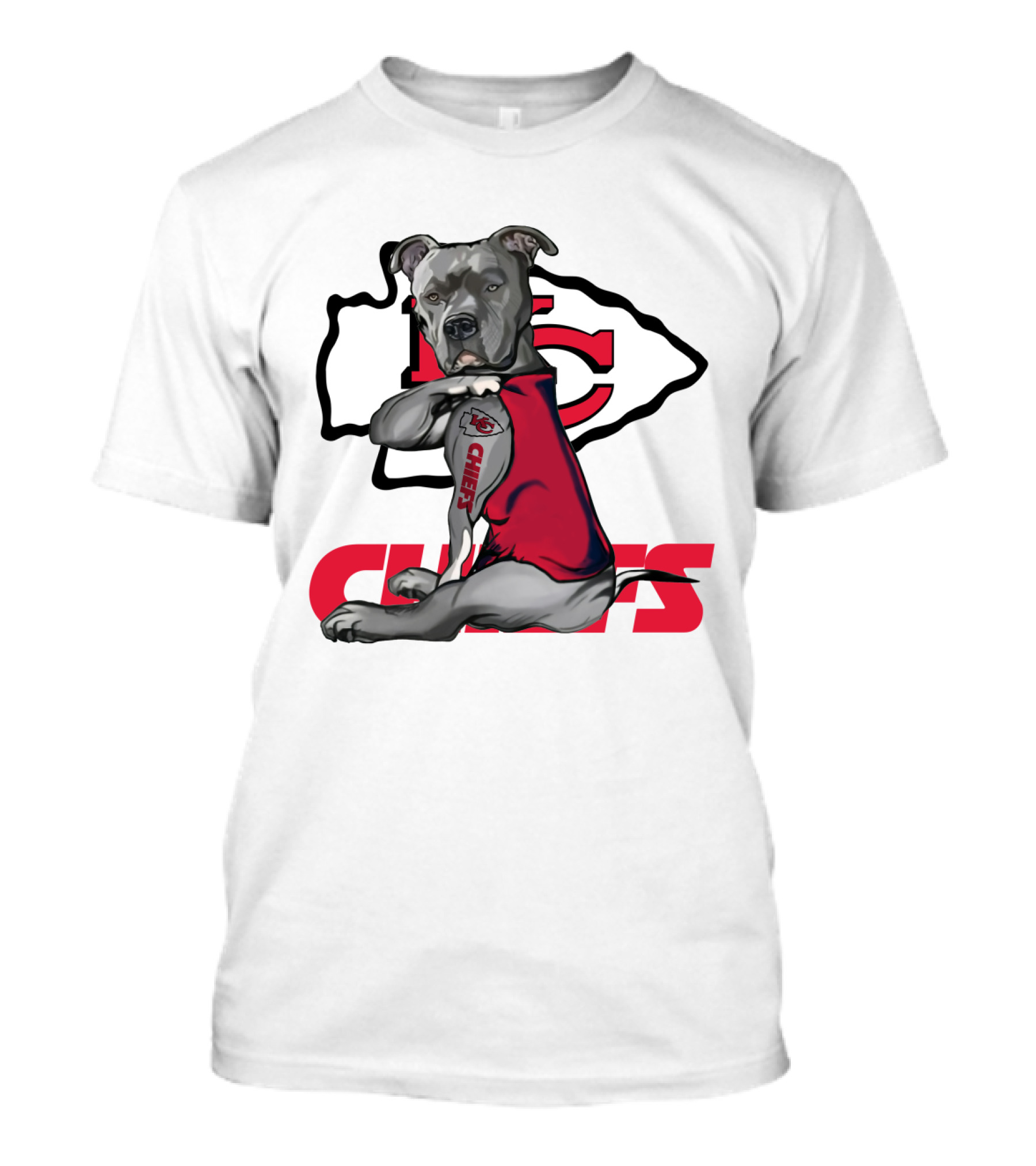 Pitbull Chiefs Nfl Kc Tattoo T-Shirt