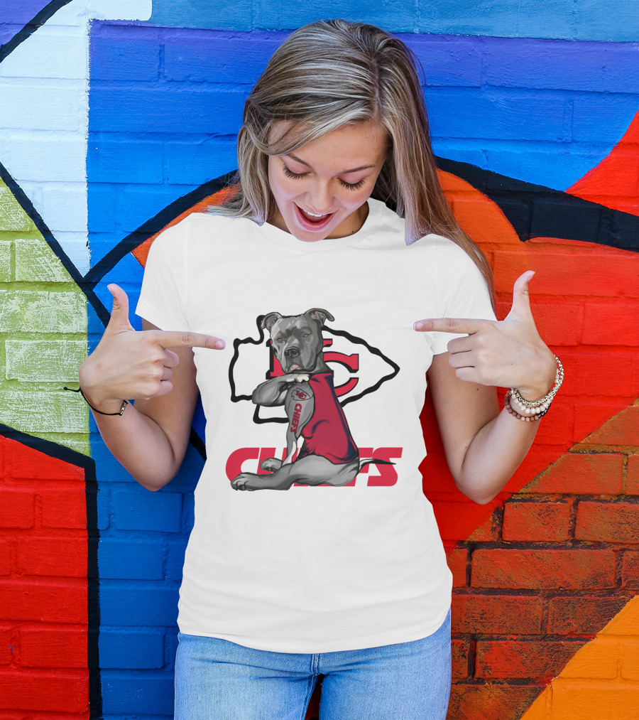 Pitbull Chiefs Nfl Kc Tattoo T-Shirt