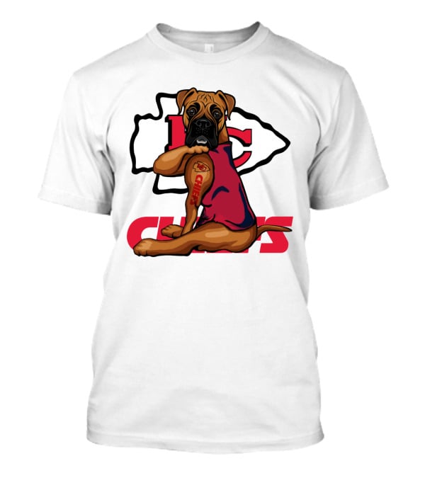 Boxer Nfl Kansas City Chiefs Dog Tattoo T-Shirt