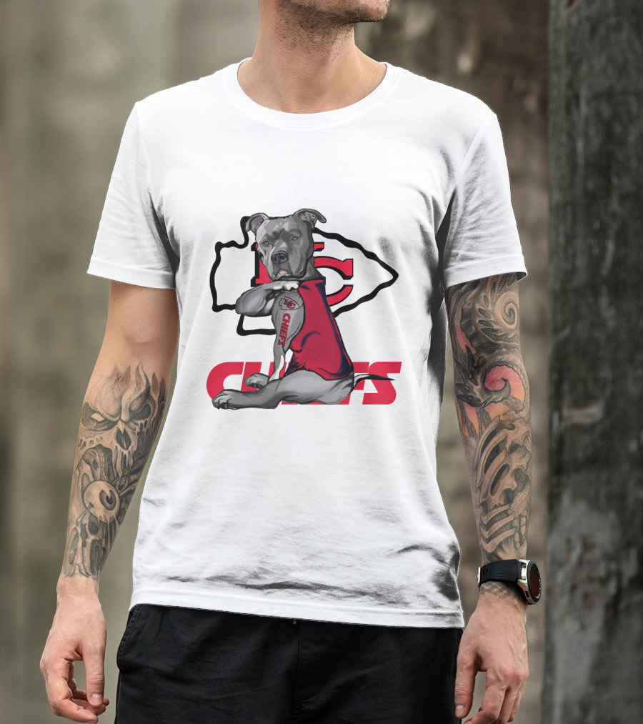Kc Chiefs Pitbull Tattoo Fan T-Shirt