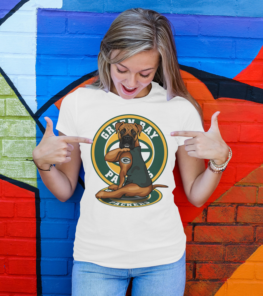 Green Bay Packers Boxer Dog T-Shirt