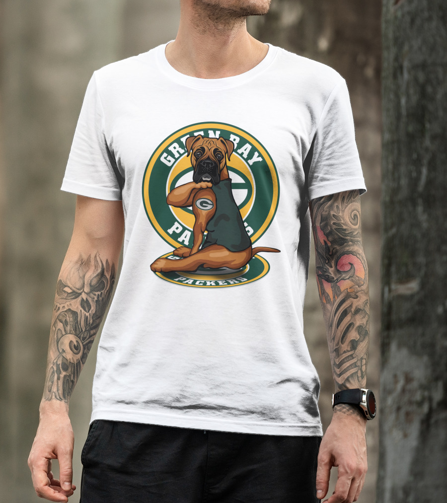Green Bay Packers Boxer Dog T-Shirt