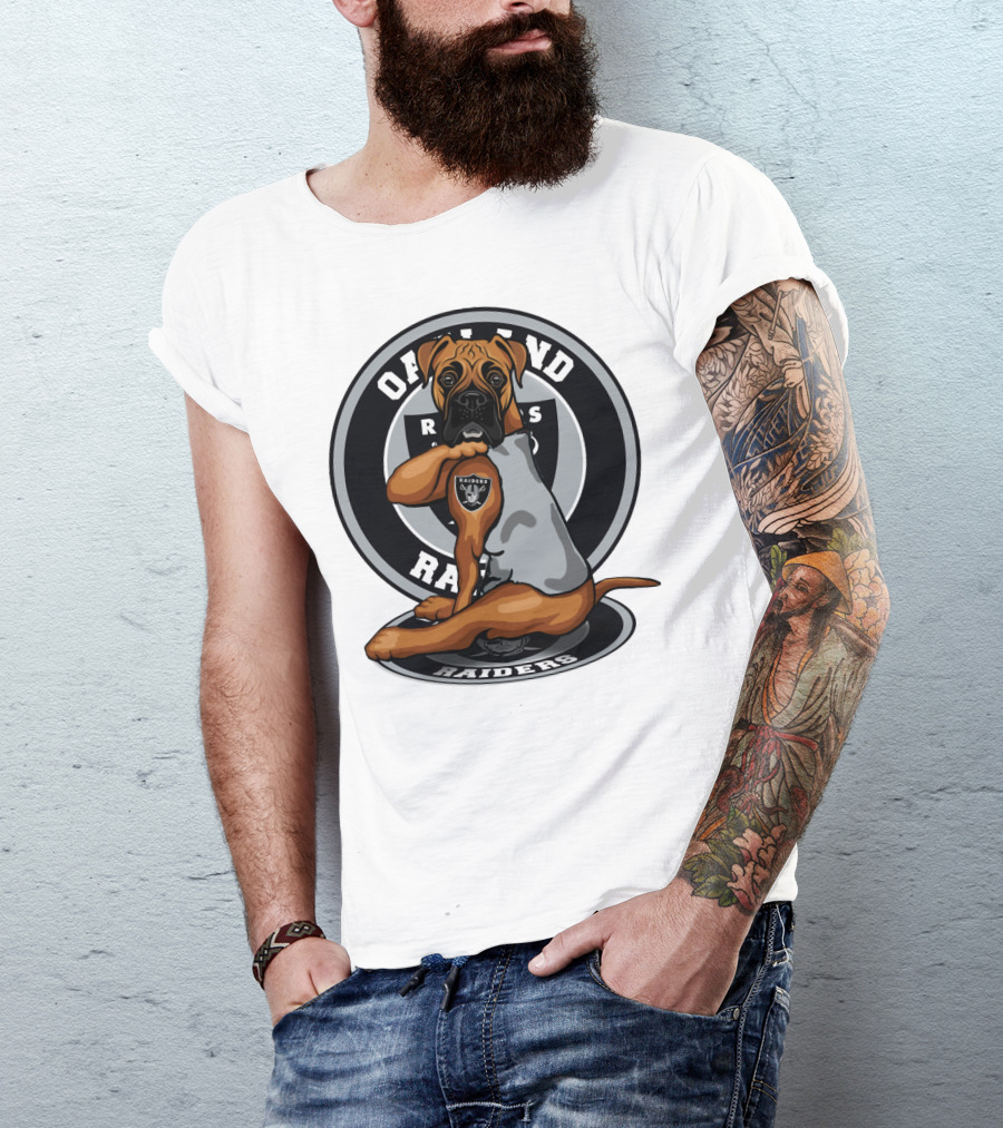 Oakland Raiders Boxer Dog T-Shirt