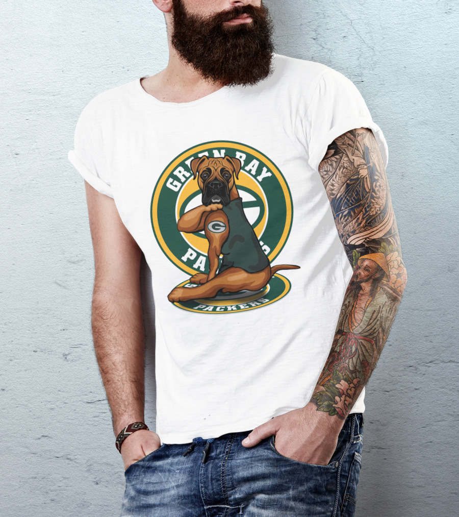 Green Bay Packers Boxer Dog T-Shirt