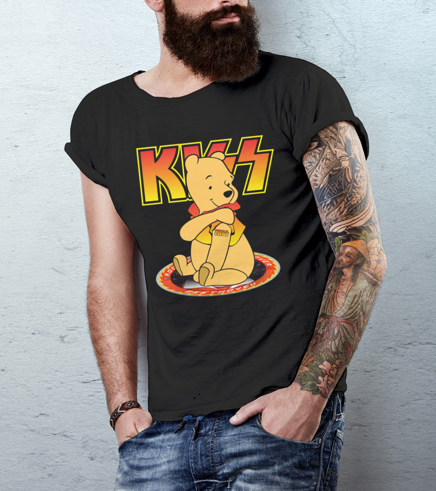 Kiss Pooh Rock And Roll Over T-Shirt