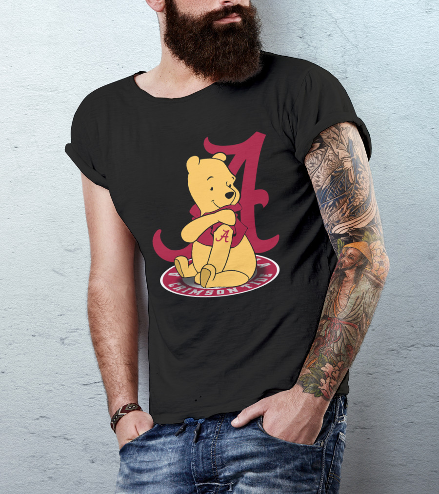 Pooh With Alabama Crimson Tide T-Shirt