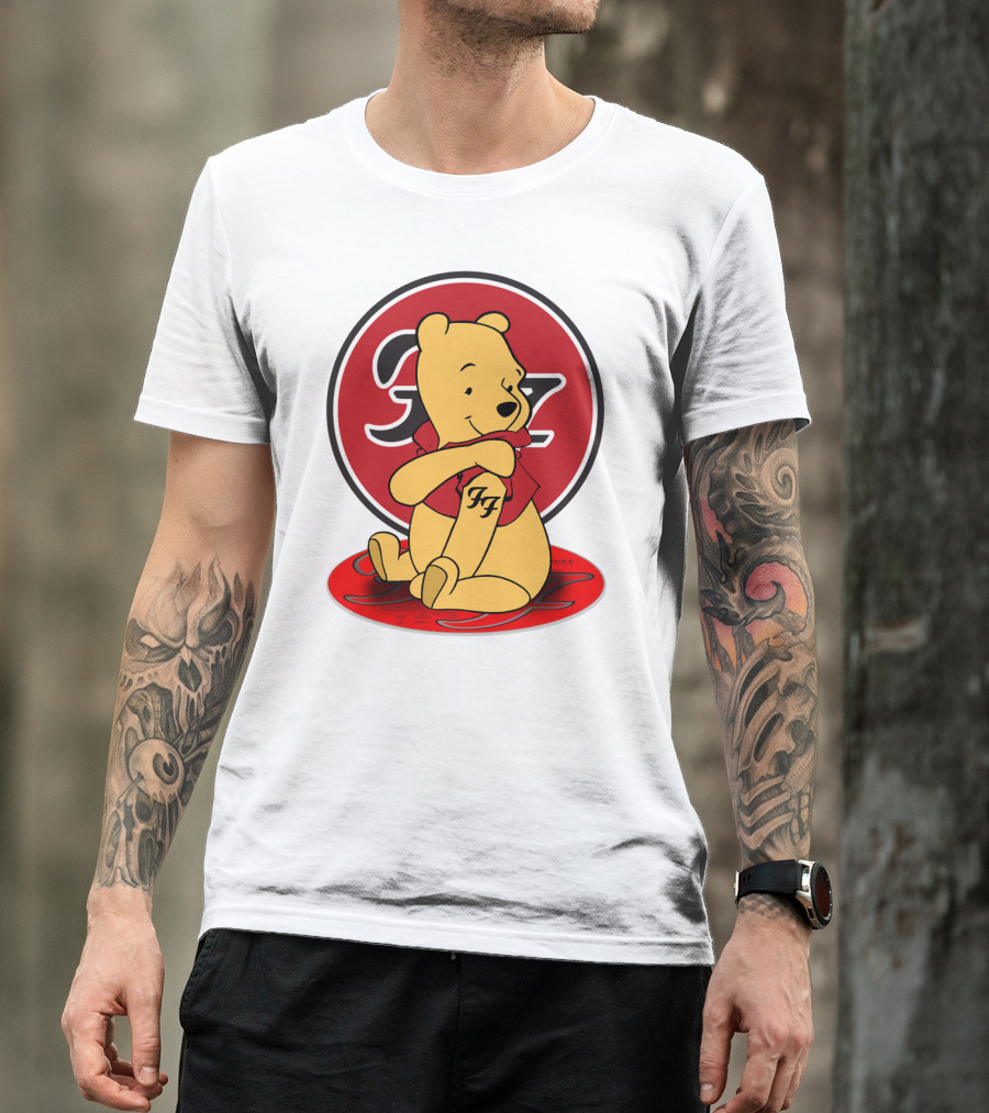 Pooh Bear Foo Fighters Logo Crossover T-Shirt