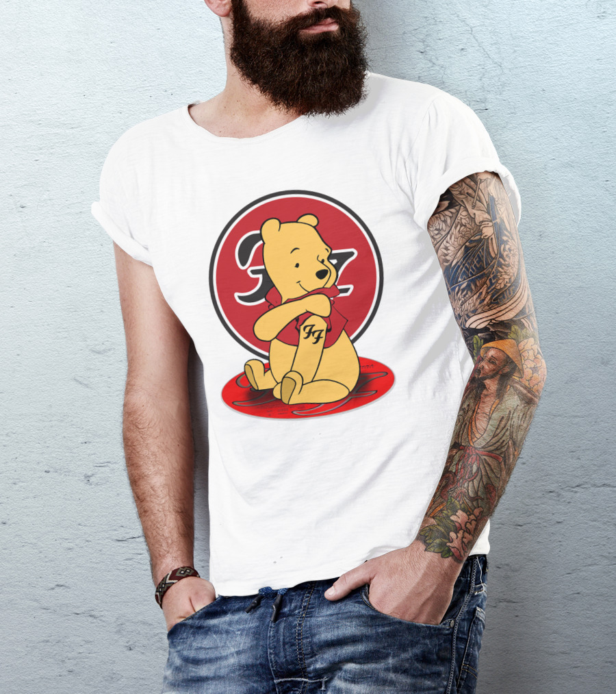 Pooh Bear Foo Fighters Logo Crossover T-Shirt