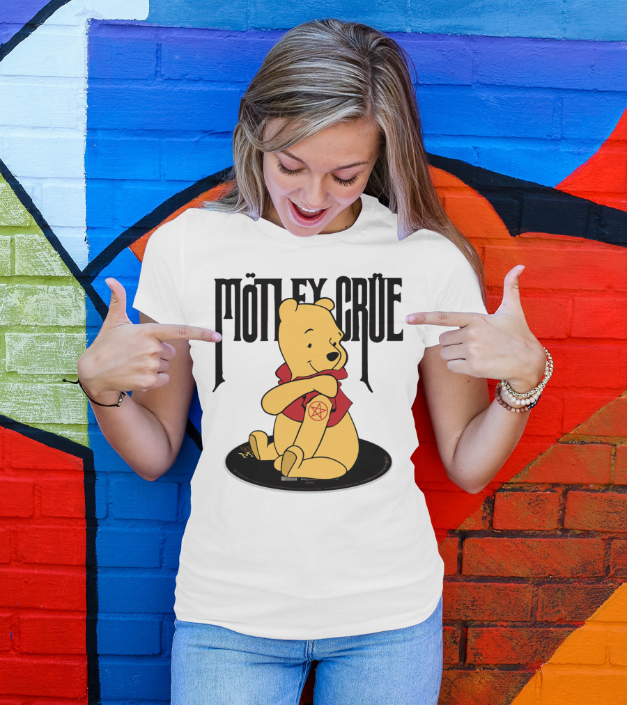 Mötley Crüe Pooh Bear Pentagram Tattoo T-Shirt