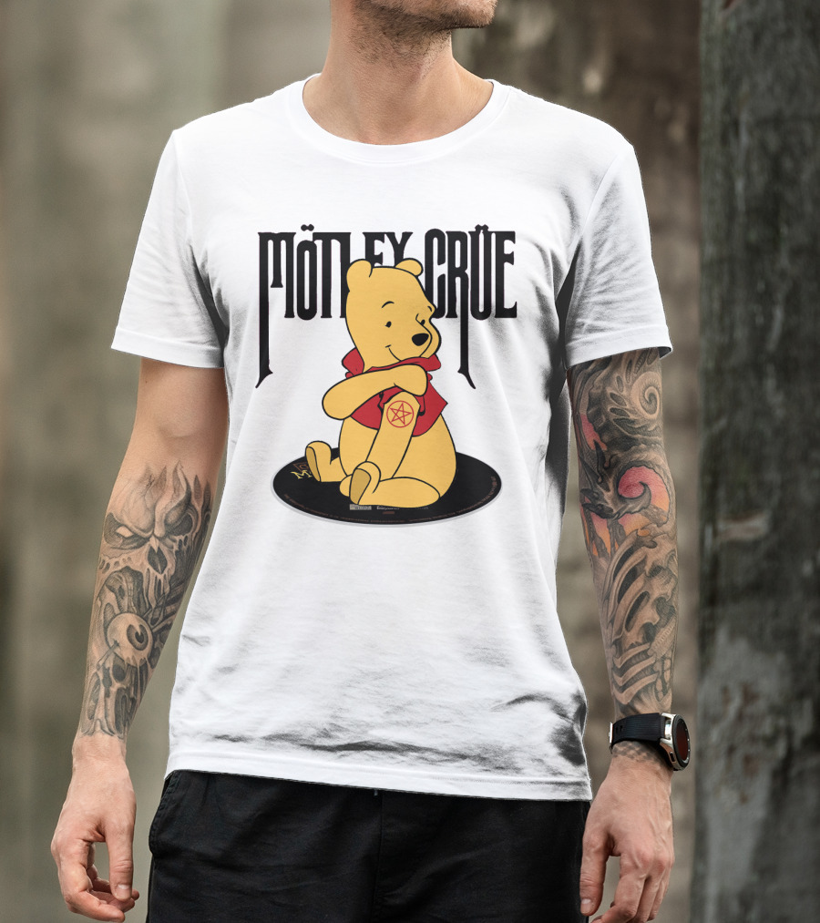 Mötley Crüe Pooh Bear Pentagram Tattoo T-Shirt