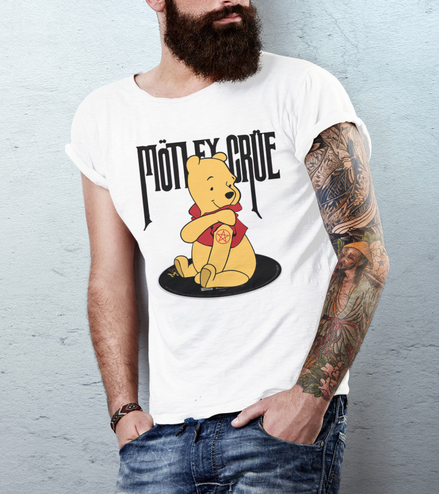 Mötley Crüe Pooh Bear Pentagram Tattoo T-Shirt