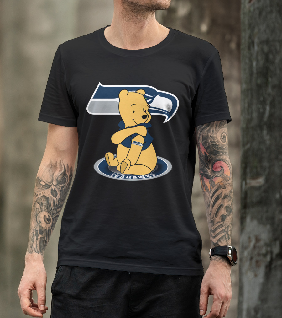 Pooh Seahawks NFL Team Crossover T-Shirt