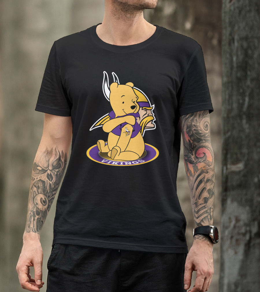 Vikings Pooh Bear Crossover Minnesota Football Fan T-Shirt