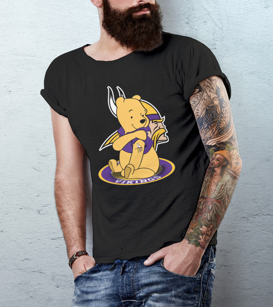 Vikings Pooh Bear Crossover Minnesota Football Fan T-Shirt