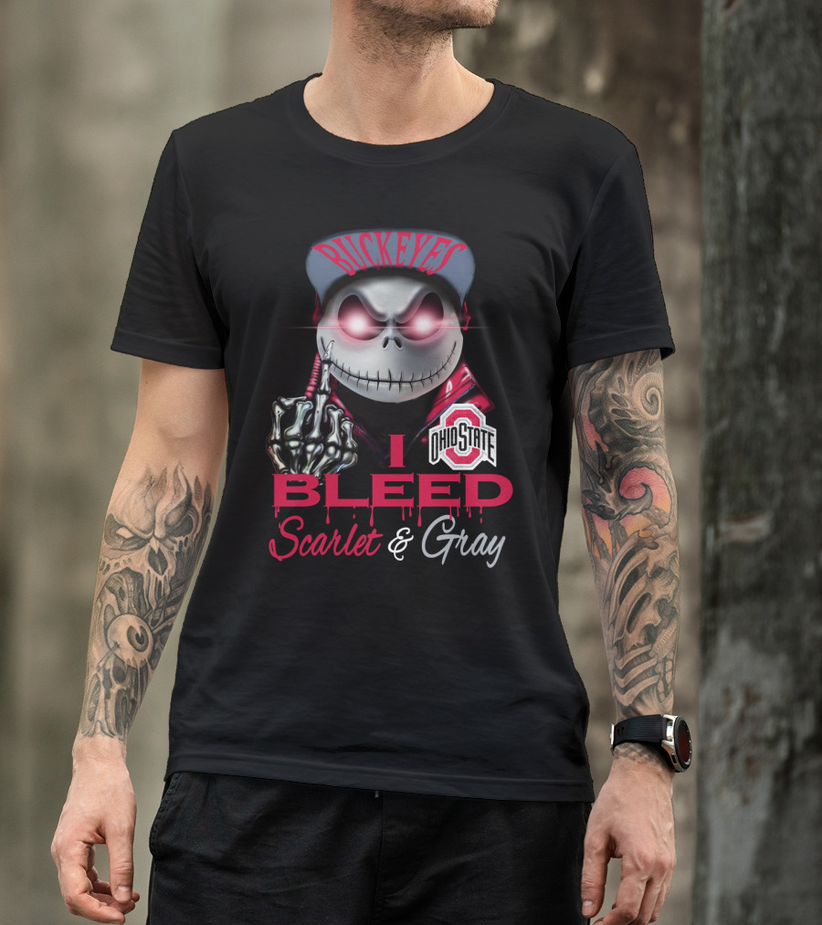 Buckeyes I Bleed Scarlet & Gray Ohio State T-Shirt