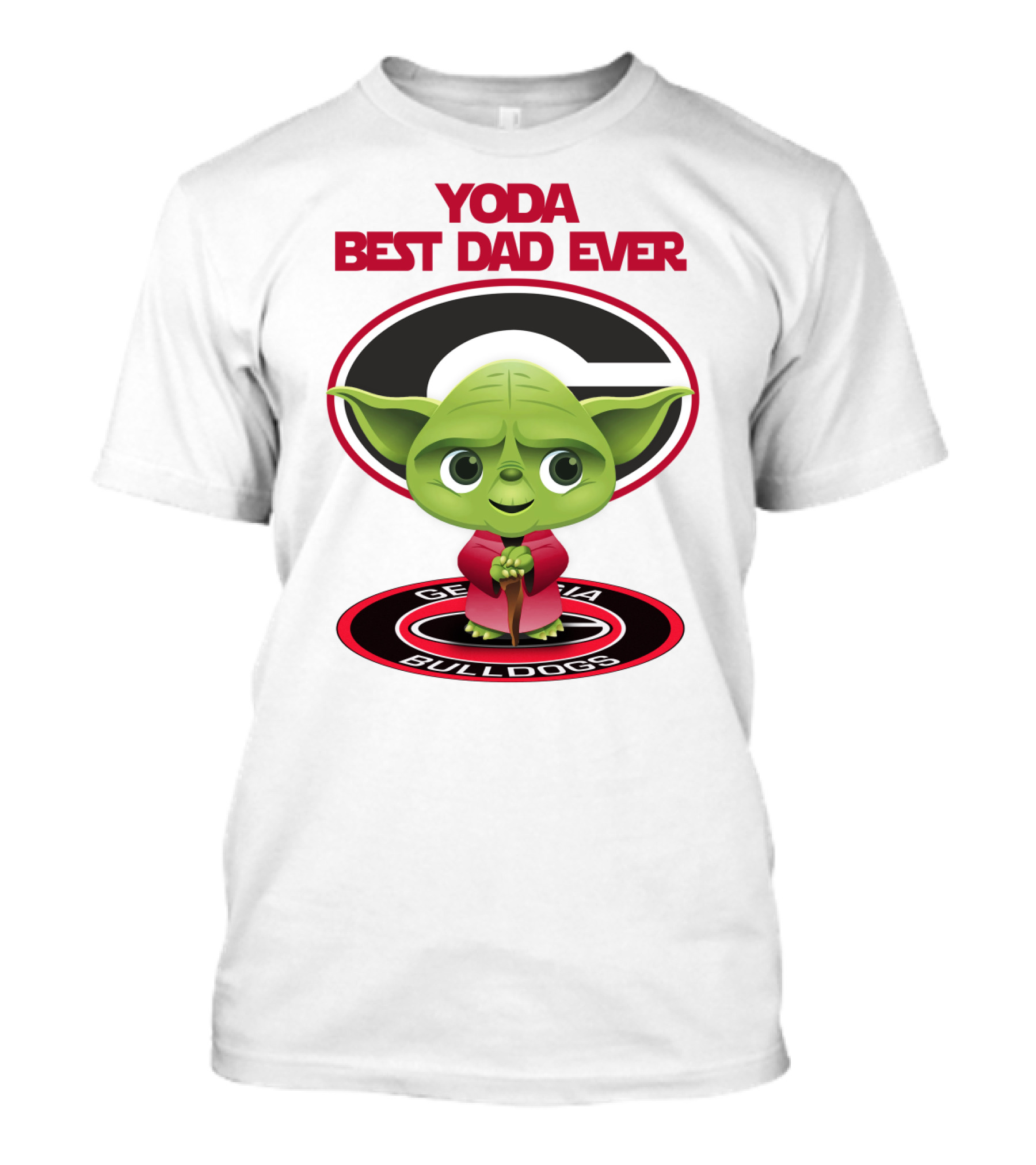 Yoda Best Dad Ever Georgia Bulldogs T-Shirt