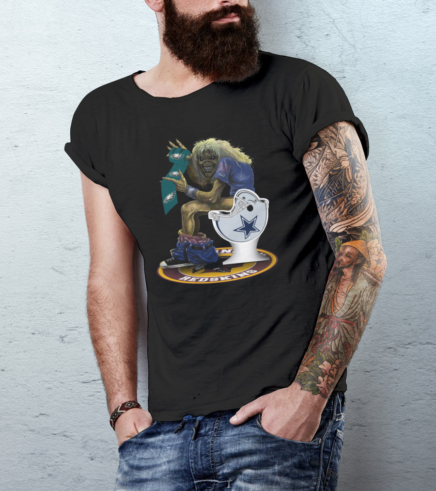 Eddie With Nfl Giants Eagles Cowboys Redskins Logos T-Shirt