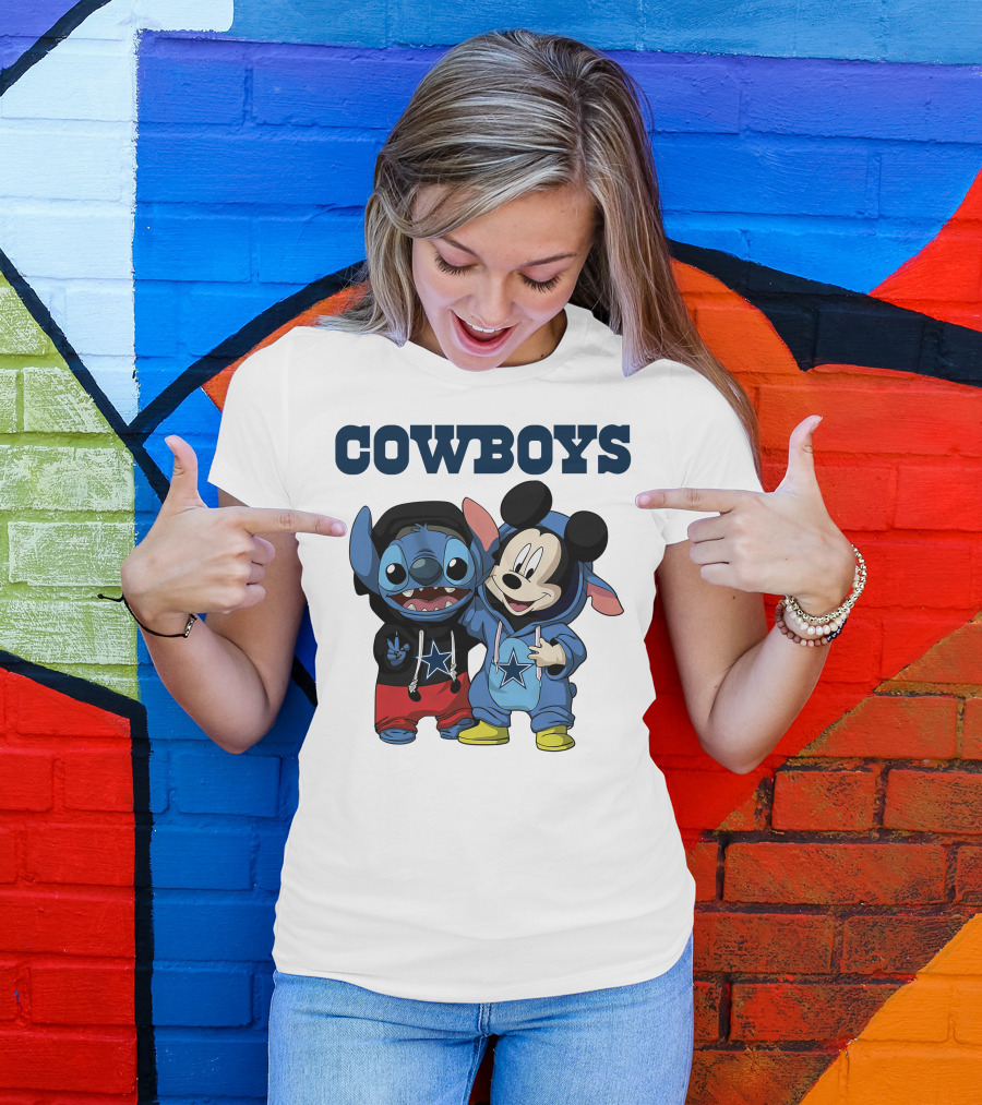 Cowboys Disney Stitch Mickey T-Shirt