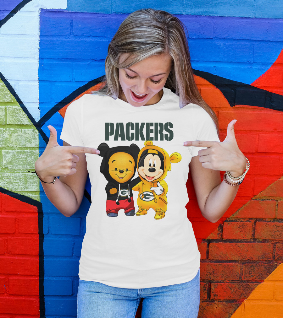 Packers Pooh-Mickey In Team Hoodies T-Shirt