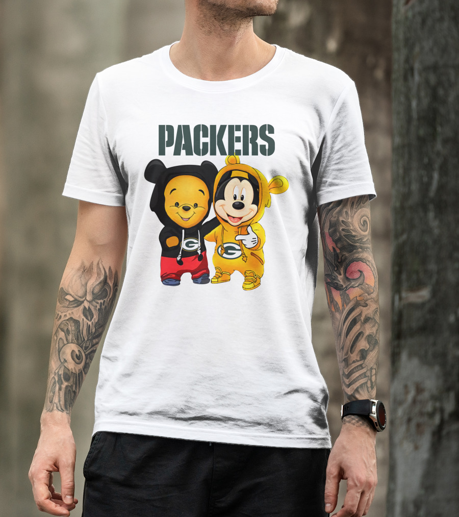 Packers Pooh-Mickey In Team Hoodies T-Shirt