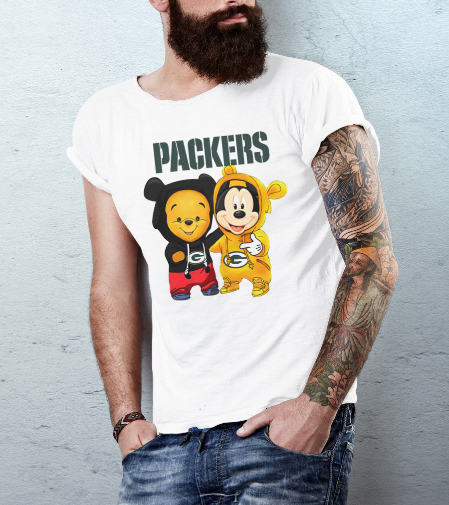 Packers Pooh-Mickey In Team Hoodies T-Shirt