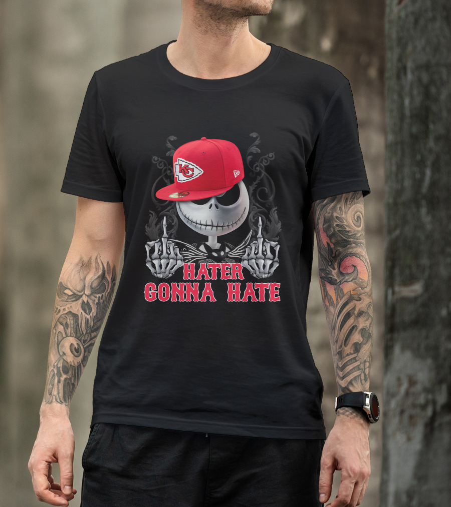 Hater Gonna Hate Kansas City Chiefs Jack Skellington Red Hat T-Shirt