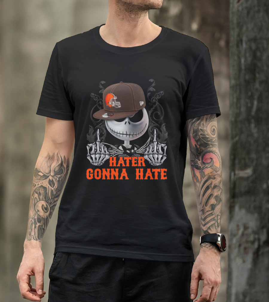 Cleveland Browns Hater Gonna Hate Skeleton Football Fan T-Shirt