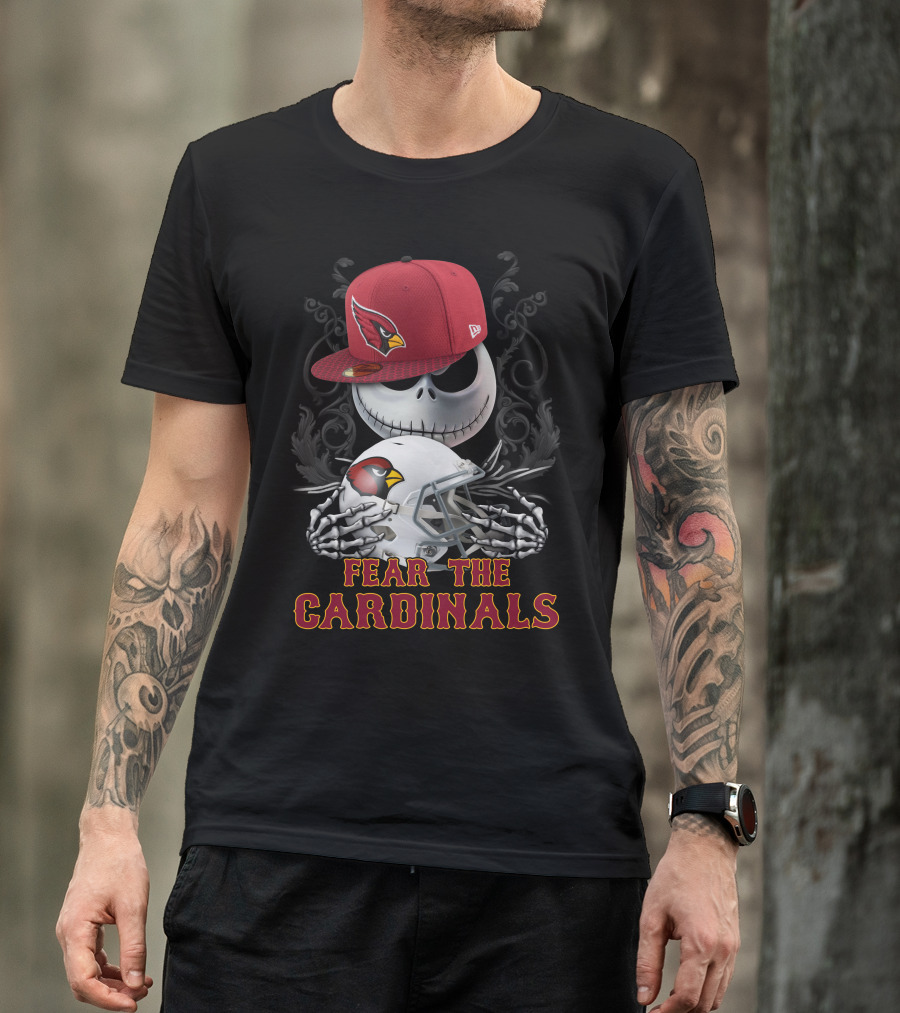 Arizona Cardinals Fear The Cardinals Skeleton Art T-Shirt