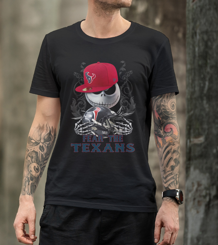Fear The Texans Ds001-13 Houston Texans Skull Helmet T-Shirt