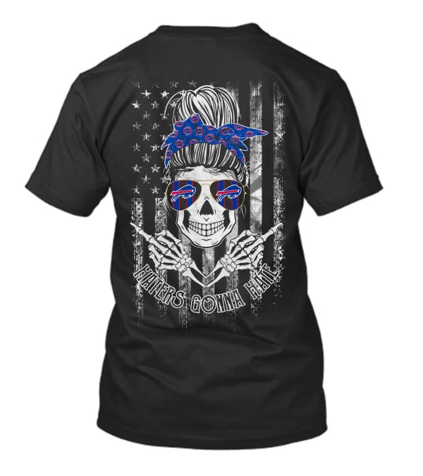 Buffalo Bills Haters Gonna Hate Skull American Flag T-Shirt