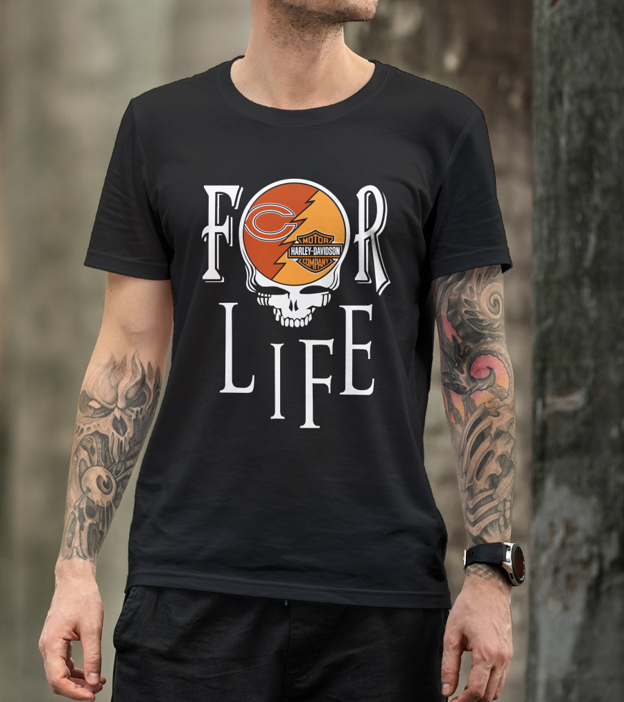 Chicago Bears Harley Davidson Nfl For Life T-Shirt