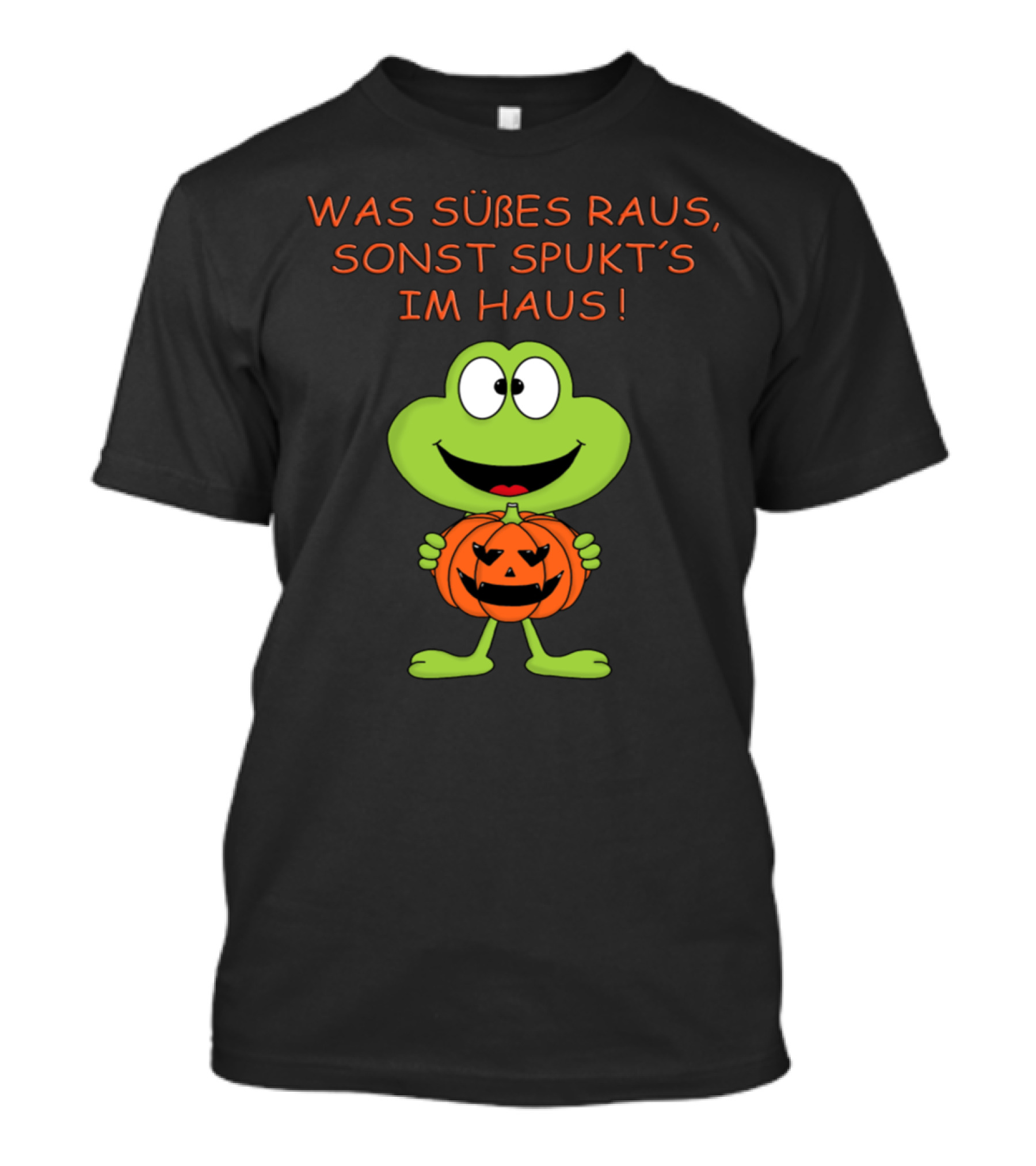 WAS SÜßES RAUS SONST SPUKT'S IM HAUS Halloween Frog With Pumpkin T-Shirt